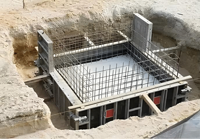 Exemple de fondation en cours de chantier