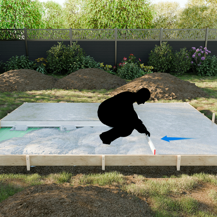 Images illustrants le nivelement à la règle du béton
