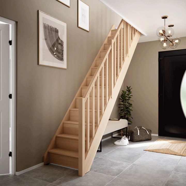 GIF escalier droit bois avec et sans contre-marches