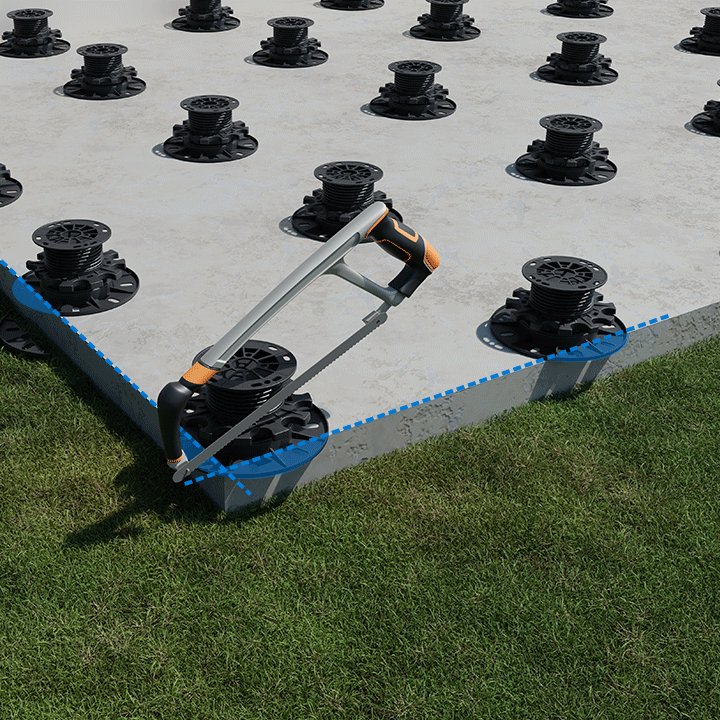 Coupe d'un plot PVC pour le long de la bordure
