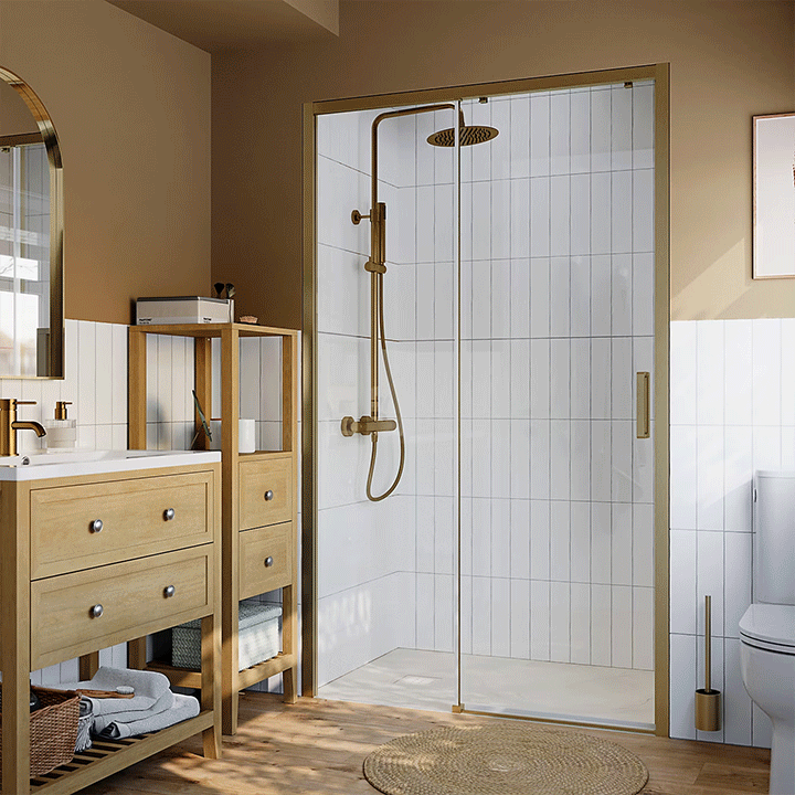 Différents types de cadres et de poignets de porte de douche