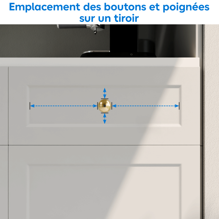 Installation des poignées de tiroir