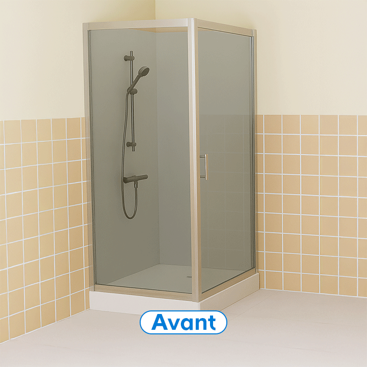 Avant/après du démontage dz la douche