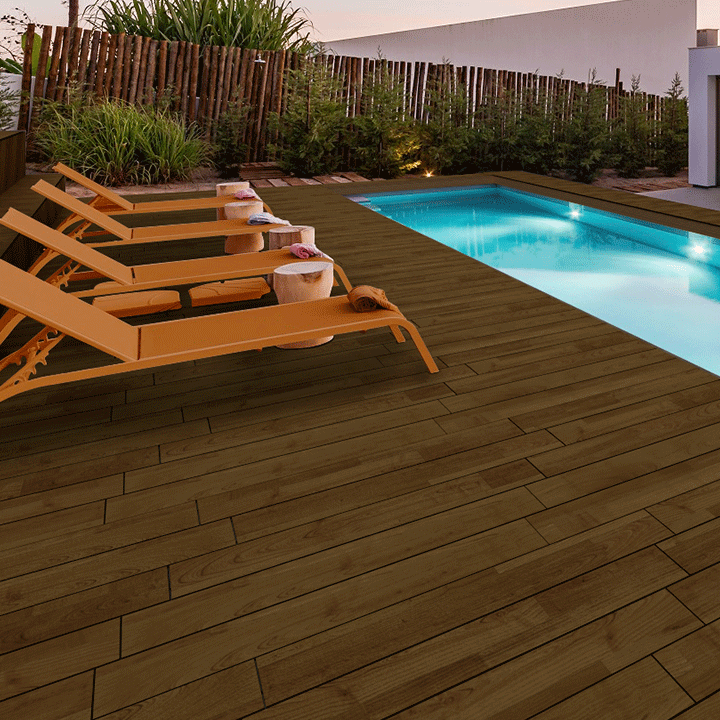 GIF différents types de carrelage bod de piscine en long et transat