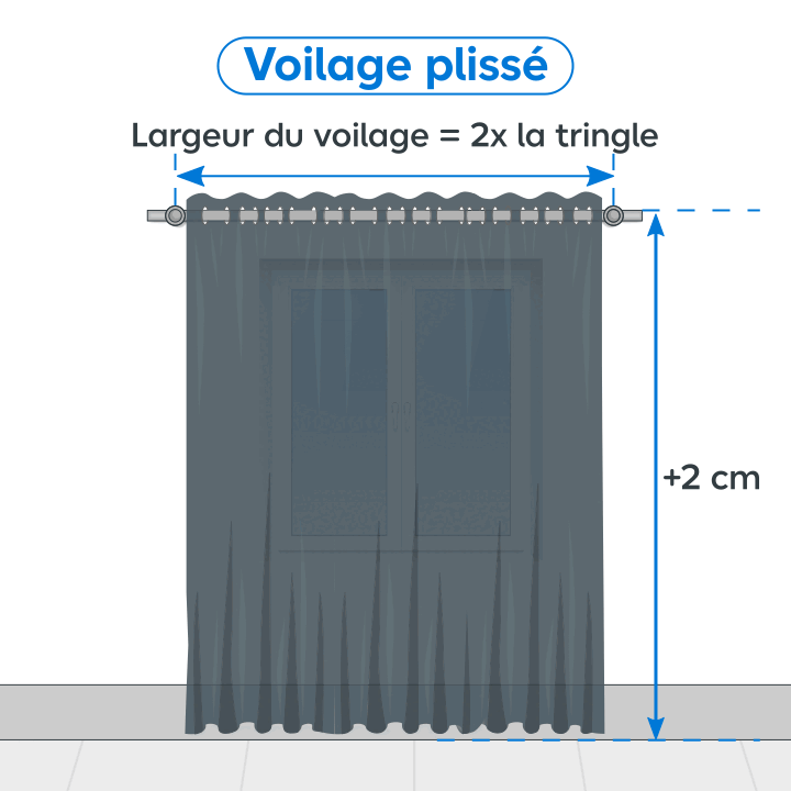 GIF hauteur et largeur voilage plissé et voilage droit