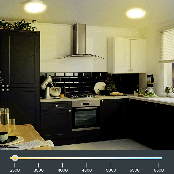 GIF cuisine avec différente intensité lumens