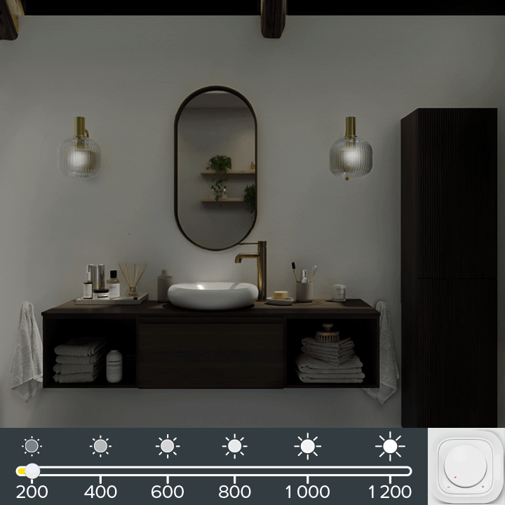 GIF luminosité dans une salle de bains