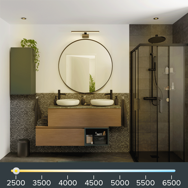 GIF différence de lumens dans une salle de bains
