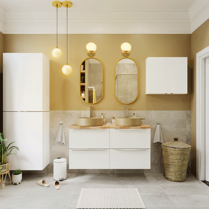 GIF différentes sources lumière dans grande salle de bain