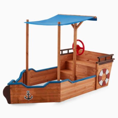 - Bac à sable aspect bateau avec banc MATSCHEKISTE - 160 x 78 cm