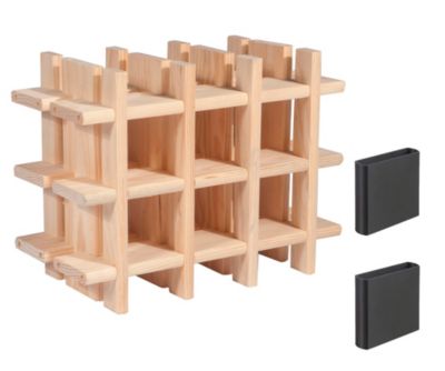  Casier à bouteilles modulaire Rioja en pin pour 9 bouteilles 32,5x43x22cm