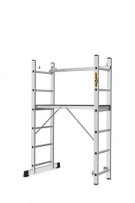 Échafaudage en aluminium DRABEST HOME, échelle 3 en 1, 2x6 marches, 1 pièce.