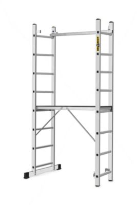 Échafaudage en aluminium DRABEST HOME, échelle 3 en 1, 2x8 marches, 1 pièce.