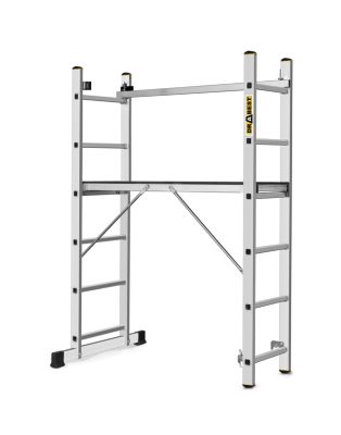 Échafaudage en aluminium DRABEST PRO, échelle 3 en 1, 2x6 marches, 1 pièce.