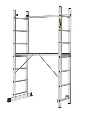 Échafaudage en aluminium DRABEST PRO, échelle 3 en 1, 2x7 marches, 1 pièce.