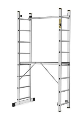 Échafaudage en aluminium DRABEST PRO, échelle 3 en 1, 2x8 marches, 1 pièce.