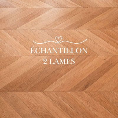 ÉCHANTILLON - Parquet massif chêne français, Point de Hongrie , Chevron taille 600x120x15 mm, Teinte bois naturel - DILECI