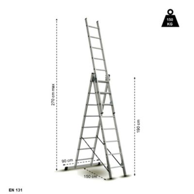 Échelle 3 plans transformable - 2,17 à 4,51 m