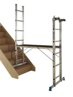 echelle d escalier multiposition a plateforme mac allister castorama