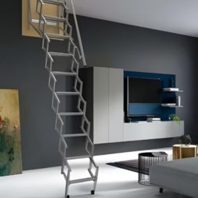 Échelle de grenier escamotable ajustable 60x110 cm Hauteur 280 cm