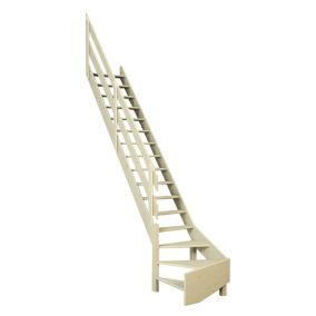 Échelle de meunier MGS avec quart de tour en bas - Hauteurs à 320 cm - Fabriquée en bois de pin - Tourner à gauche