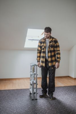 Échelle double face en aluminium DRABEST 2x4 marches, marches pliantes pour la maison, 1 pièce.