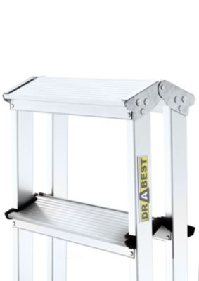 Échelle double face en aluminium DRABEST 2x4 marches, marches pliantes pour la maison, 1 pièce.
