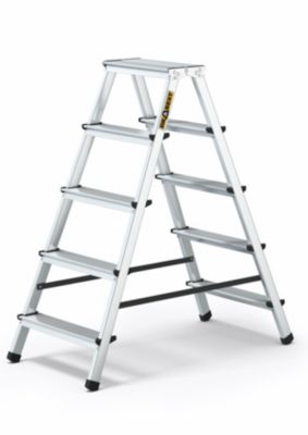 Échelle double face en aluminium DRABEST 2x5 marches, marches pliantes pour la maison, 1 pièce.