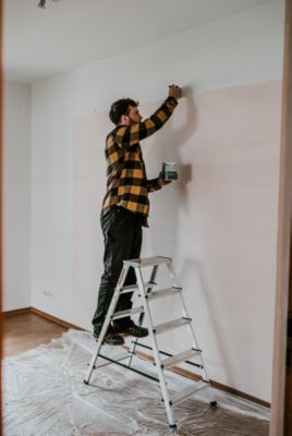 Échelle double face en aluminium DRABEST 2x5 marches, marches pliantes pour la maison, 1 pièce.