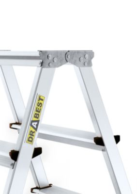 Échelle double face en aluminium DRABEST 2x5 marches, marches pliantes pour la maison, 1 pièce.