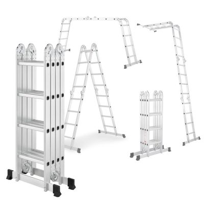 Échelle Multifonctions BM TOOLS BMT-4X4-MULTI en ALU, 4x4 marches - 4,65 m de Long. / Pliable - jusqu'à 150 kg - articulée