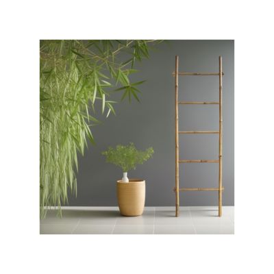 Échelle porte-serviettes 5 barres de séchage bambou 180 x 55 x 4 cm