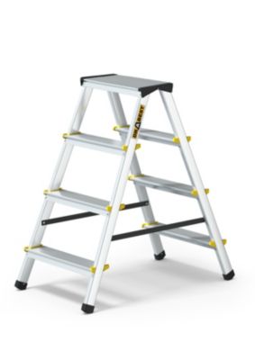 Échelle professionnelle double face en aluminium DRABEST 4 marches 2x4 capacité de charge 150 kg 1 pièce.