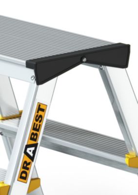Échelle professionnelle double face en aluminium DRABEST 4 marches 2x4 capacité de charge 150 kg 1 pièce.
