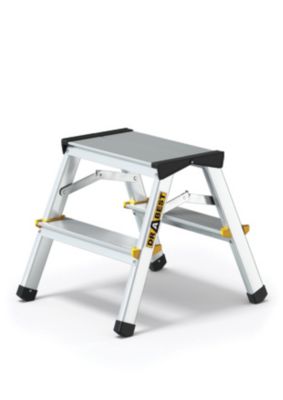 Échelle professionnelle en aluminium DRABEST, certifiée double face, 2 marches, 2x2, capacité de charge 150 kg, 1 pièce.