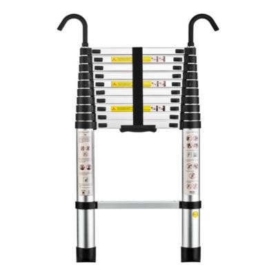 Échelle Télescopique 3,2M en Aluminium, Échelle extensible avec crochets amovibles, Charge Maximale 150kg