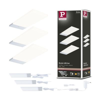 Éclairage sous-meubles LED Bredo Détecteur de proximité Kit de 3 3x2,5W 80x190 mm 3x180lm 230/12V Argent