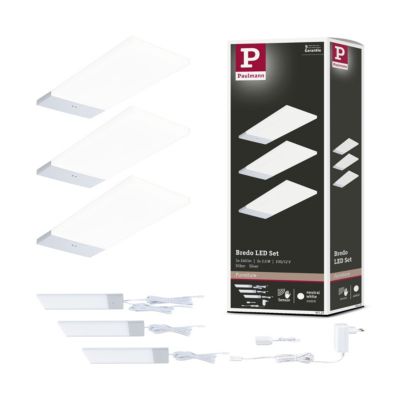 Éclairage sous-meubles LED Bredo Détecteur de proximité Kit de 3 3x2,5W 80x190mm 3x180lm 230/12V Argent