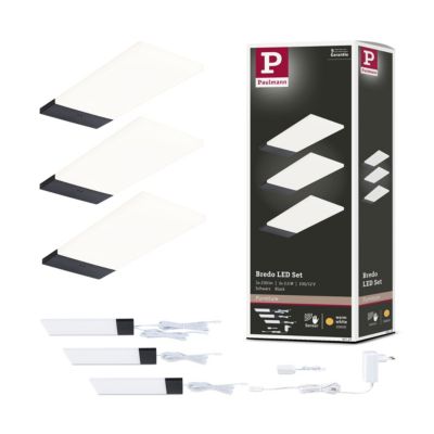Éclairage sous-meubles LED Bredo Détecteur de proximité Kit de 3 3x2,5W 80x190mm 3x180lm 230/12V Noir