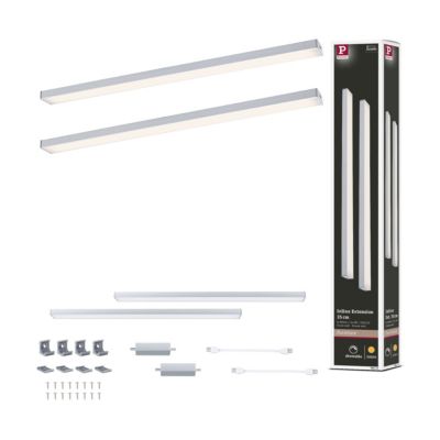 Éclairage sous-meubles LED Inline Kit d'extension 3000K gradable 2x4W 350x26mm 2x350lm 24V Chrome mat