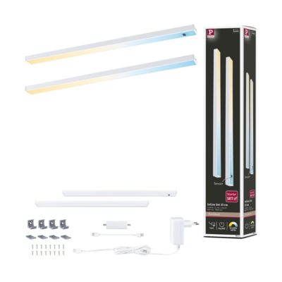 Éclairage sous-meubles LED Inline Kit de démarrage Tunable White 2x4W 350x26 mm 2x350lm 230/24V Blanc dépoli
