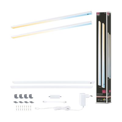 Éclairage sous-meubles LED Inline Kit de démarrage Tunable White 2x6W 550x26mm 2x500lm 230/24V Blanc dépoli