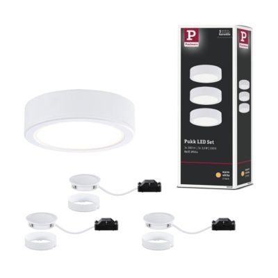 Éclairage sous-meubles LED Pukk 3x3,5W 65mm 3x210lm 230V rond Blanc