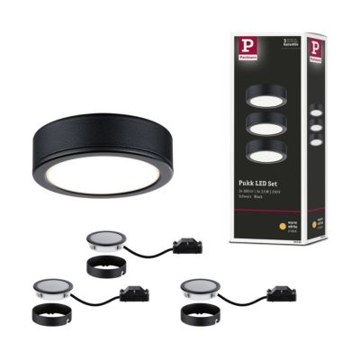 Éclairage sous-meubles LED Pukk 3x3,5W 65mm 3x210lm 230V rond Noir
