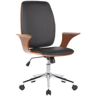 -CLP-Fauteuil de bureau Burbank avec coque d'assise en bois-Array
