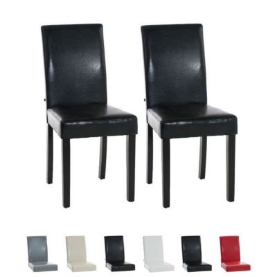 -CLP-Lot de 2 Chaises de salle à manger Ina similicuir avec pieds en Bois-Array