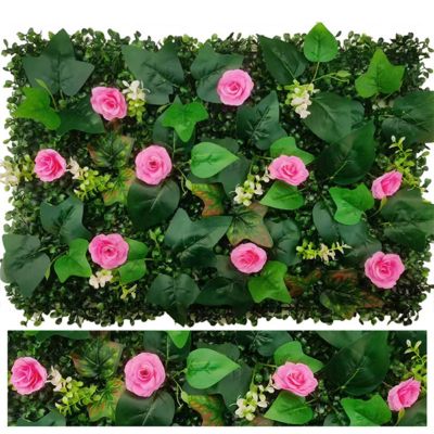 Écran de confidentialité végétal 60x40cm - Panneau décoratif en fausses plantes - Solution murale anti-UV pour maison et mariage