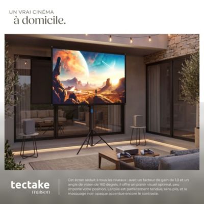 Écran de projection cinéma 72 pouces 183cm format 16:9 4K HD Ultra HD avec trépied réglable pliable portable sac transport