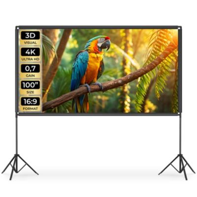 Écran de projection cinema 100" avec trépieds pliables format 16:9 4K HD full HD ultra HD 275cm diagonal portable