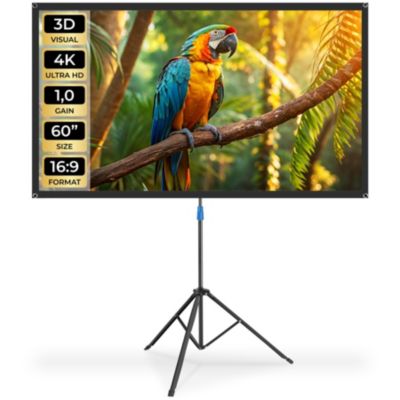 Écran de projection Cinema avec trépied pliable 16:9 4K HD 60 pouces 152cm portable anti-plis toile en polyester gain 1.0